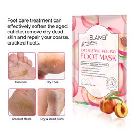 Отшелушивающая маска-носки для педикюра с экстрактом персика - Elaimei фото 9