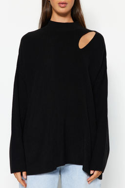 Vizon Genis Kal?p Pencere/Cut Out Triko Kazak TWOAW24KZ00342 - Trendyolmilla фото 11