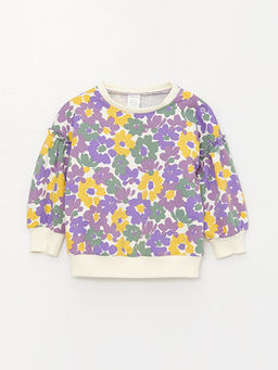 Bisiklet Yaka Uzun Kollu Bask?l? K?z Bebek Sweatshirt ve E?ofman Alt 2li Tak?m - Waikiki фото 2