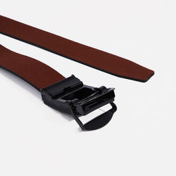 Ремень мужской, ширина 3,5 см, затяжка, пряжка тёмный металл, цвет чёрный - Simaland фото 3