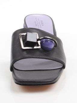 08-HLP1035-28 BLACK/VIOLET Босоножки женские (натуральная кожа)