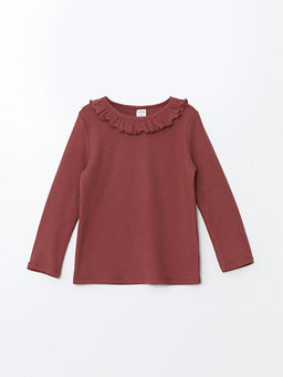 Bisiklet Yaka ?i?ekli K?z ?ocuk Ti??rt 2li