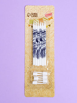 Цена за 2 шт. Свечи для торта Волнистые линии, 6 шт., белый с фиолетовым - Страна карнавалия фото 5