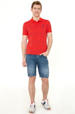 U. S. Polo Assn Мужская красная футболка с воротником-поло - U.s. polo assn фото 5