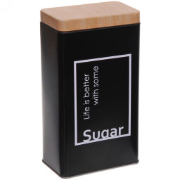 Цена за 2 шт. Банка для продуктов металлическая "Black style" 800мл 9*6*16см