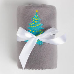 Новогодний подарок "Happy new year" (подарочный набор: плед, маска для сна, подсвечник, свеча)