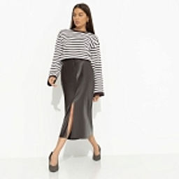 Юбка с разрезом, Откровенно шикарная (коричневый) - Charutti фото 8