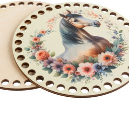 Заготовка для декорирования Love2art ДВ-01 Набор донышек для вязания Глянцевый фанера d 15 см х 0.4 см 2 шт 08 Лошадь фото 5