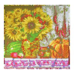 Набор для творчества Алмазная мозаика арт. 59800 / 20 НАТЮРМОРТ С ПОДСОЛНУХАМИ В СТИЛЕ ХОХЛОМА размер: 30*30 см - Феникс+ фото 5