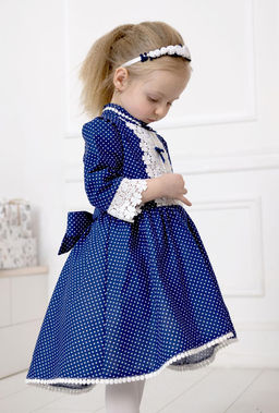 Платье МТ-422 горошек на синем