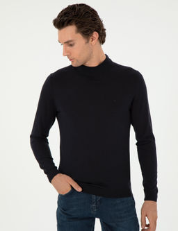 Темно-синий зауженный свитер - Cacharel фото 3