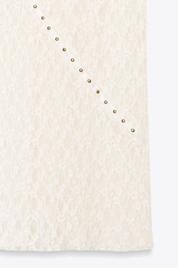 STUDDED LACE MIDI SKIRT - Zara фото 8
