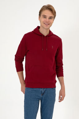 Erkek Bordo Basic Sweatshirt Sepette S_rpriz _ndirim
