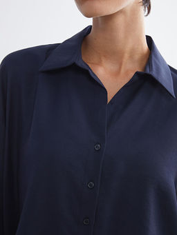 Oversize Modal Kar???ml? Kad?n G?mlek