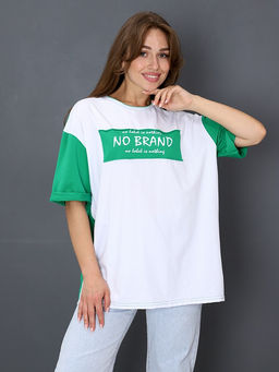 Футболка Женская Оверсайз No Brand цвет Зеленый - Амавес-текстиль фото 9