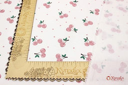 Плательный хлопок Вишенки с горошком на белом цв.пыльно-розовый, ш.1.45м, хлопок-100%, 115гр/м.кв - Купава фото 4