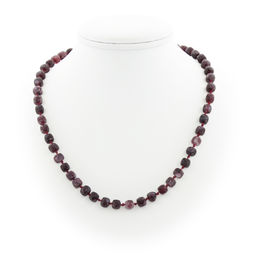 Бусы Текта из рубина (Африка) 7мм граненый куб, длина 46 см