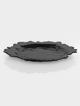 Тарелка подстановочная Magistro «Сияние», d=33, h=3 см, стекло, чёрная