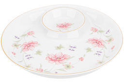 Блюдо 22*22*2,8 см "Диана" с соусницей, фарфор, NEW BONE CHINA