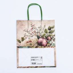 Цена за 2 шт. Пакет крафтовый Цветы, 25?22?11 см