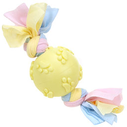 Игрушка для собаки Мяч с косичками д5,5см, резиновая, цвета микс (Китай)