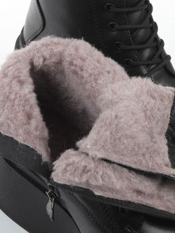 04-PAT225-1Z BLACK Ботинки зимние женские (натуральная кожа, 100% шерсть)