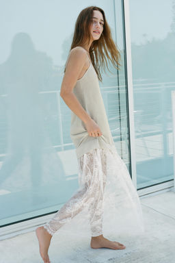 KNIT DRESS WITH COMBINED LACE - Zara фото 6