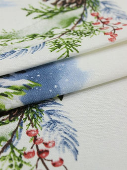 Рогожка Олени в зимнем лесу, ш.1.5м, хлопок-100%, 150гр/м.кв, раппорт 63см - Купава фото 3