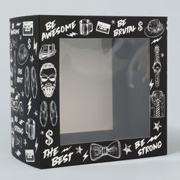 Цена за 5 шт. Коробка-фоторамка подарочная складная, упаковка, «Мужская», 14×14×8 см