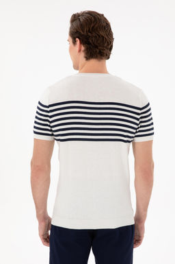 Erkek Slim Fit Bisiklet Yaka Beyaz Triko Ti__rt Sepette S_rpriz _ndirim - U.s. polo assn фото 5