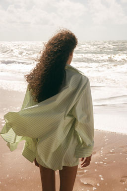 OVERSIZE STRIPED POPLIN SHIRT - Zara фото 17