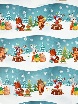 Набор упаковочной бумаги «Новогодняя», 4 листа, 70 × 100 см