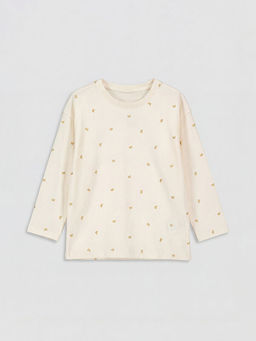 Uzun Kollu Desenli K?z ?ocuk Ti??rt