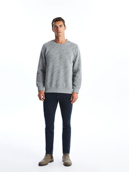 Bisiklet Yaka Uzun Kollu Erkek Sweatshirt