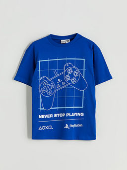 Bisiklet Yaka PlayStation Bask?l? Erkek ?ocuk Ti??rt