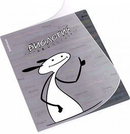 Цена за 5 шт. Тетрадь общая ученическая с пластиковой обложкой на скобе ErichKrause Чубрик, Биология, 48 листов, клетка