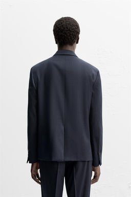 DIPLOMATIC STRIPE DOUBLE-BREASTED SUIT BLAZER - Zara фото 3