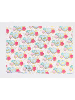 Цена за 10 шт. Бумага упаковочная глянцевая «С Днём рождения», тиснение, 50×70 см