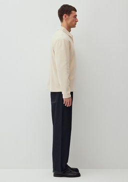 Dugmeli Beyaz Basic Sweatshirt - Mavi фото 6