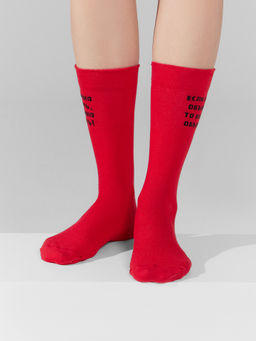 Цена за 5 пар! Носки Mark Formelle x Ольга Бузова красные с надписью "Если нужно объяснять, то не нужно объяснять" я.красный 3008K-3018