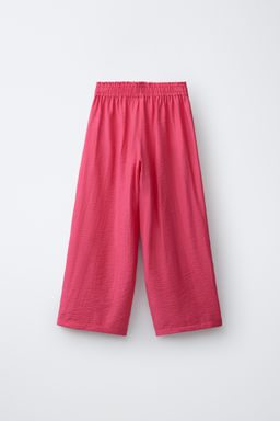 PANTAL?N WIDE LEG EFECTO ARRUGADO / Fucsia - Zara фото 2