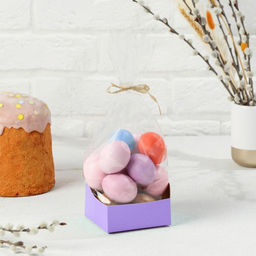 Цена за 10 шт. Пакет с жёстким дном, сиреневый, 10 х 10 х 32 см