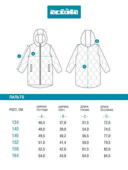 ACOOLA / Пальто детское для девочек Sonore молочный  фото 2