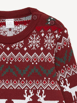 Bisiklet Yaka Uzun Kollu Y?lba?? Temal? Erkek Bebek Triko Kazak - Waikiki фото 2