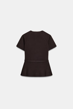 KNIT PEPLUM BELTED TOP - Zara фото 6
