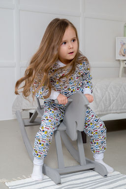 Пижама подростковая из кулирки пенье на манжетах Дрёма графити - Амадэль фото 33