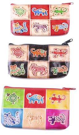 Кошелек под мелочь ручной принт №0606/1 уп/3шт