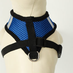 Комплект амуниции с мягкой шлейкой и светоотражающей нашивкой, XL, ОШ 40 см, ОГ 46-60 см, синий 761 - Пижон фото 5