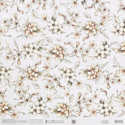 Цена за 10 шт. Бумага для скрапбукинга Нежные свадебные цветы, 30.5?32 см, 190 г/м?