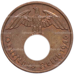 Монета 2 рейхспфеннига 1940 года A Германия